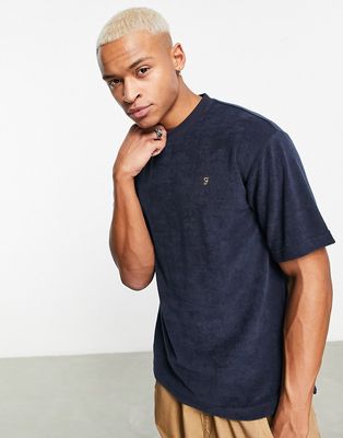 Farah Ronnie oversized terry t-shirt in true navy