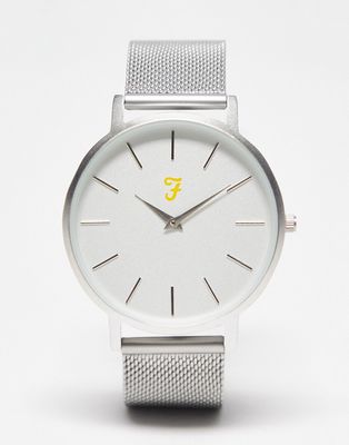 Farah stainless steel strap watch in silver