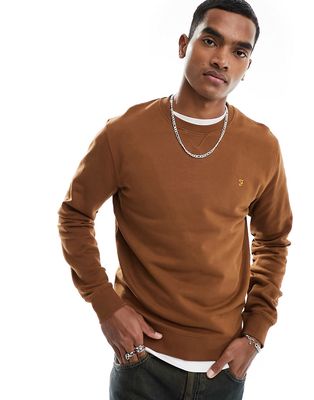 Farah tim sweatshirt in brown