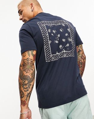 Farah Vinnie bandana back print t-shirt in true navy