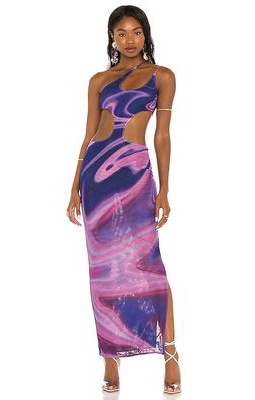 Farai London X REVOLVE Aiya One Shoulder Dress in Purple