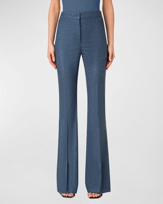 Farida Striped Wool Bootcut Pants
