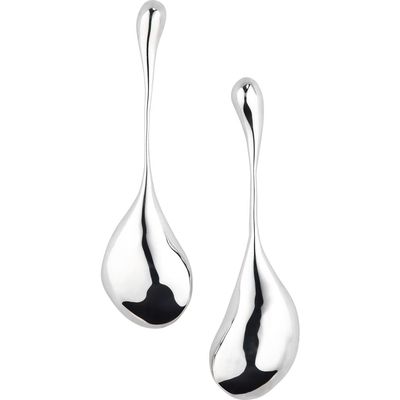 FARIS Bolo Drop Earrings in Silver 