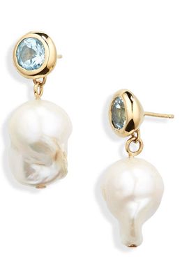 FARIS Oh Baroque Pearl Drop Earrings in Topaz