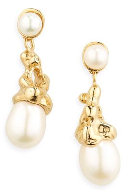 FARIS Sophia Cultured Freshwater Pearl Drop Earrings in Gold