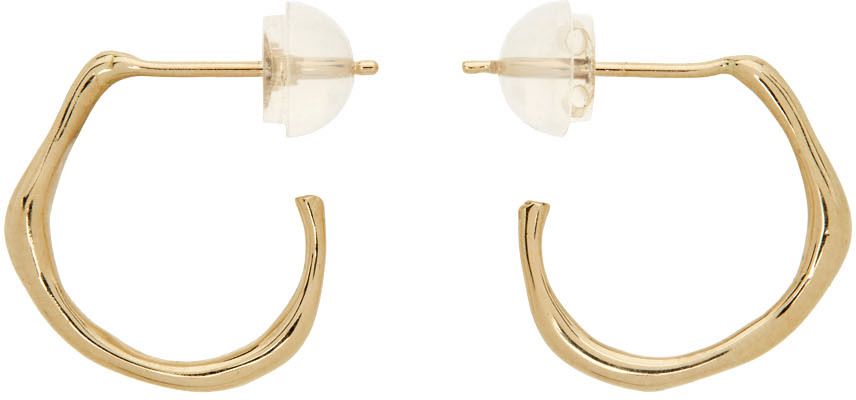 FARIS SSENSE Exclusive Gold Mini Vero Hoop Earrings