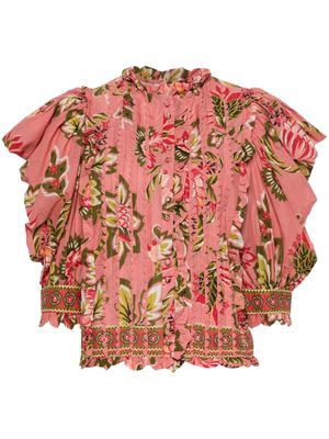 FARM Rio Aura floral-print shirt - Pink