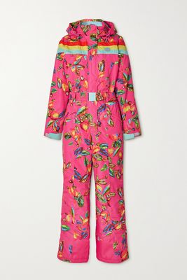 Farm Rio - Belted Printed Ripstop Ski Suit - Pink