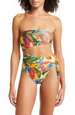 FARM Rio Colorful Banana Cutout One-Piece Swimsuit in Colorful Bananas Yel