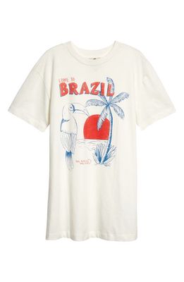 FARM Rio Come to Brazil Organic Cotton Graphic T-Shirt in Off-White