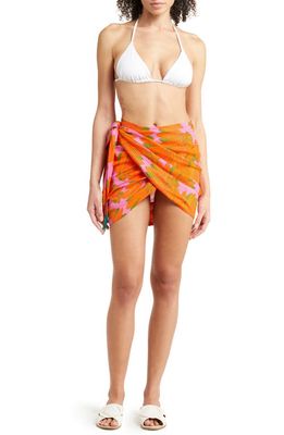 FARM Rio Copabanana Stripe Cover-Up Skirt in Copacabana Pink