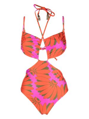 FARM Rio Copacabana cut-out halterneck swimsuit - Pink