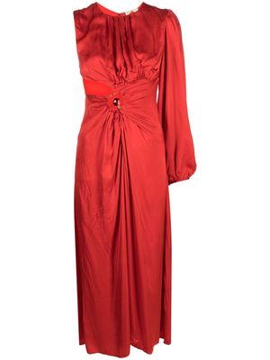 FARM Rio cut-out single-sleeve maxi dress - Red
