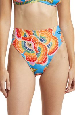 FARM Rio Dewdrop Spectrum High Waist Bikini Bottoms in Blue