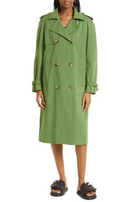 FARM Rio Double Breasted Trench Coat in Green