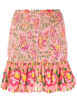 FARM Rio floral-print high-waist skirt - Pink