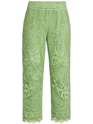 FARM Rio Guipire embroidered trousers - Green