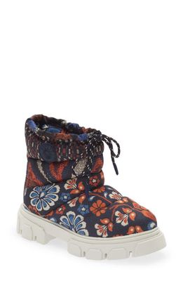 FARM Rio Lug Sole Puffer Bootie in Pineapple Flowers Na