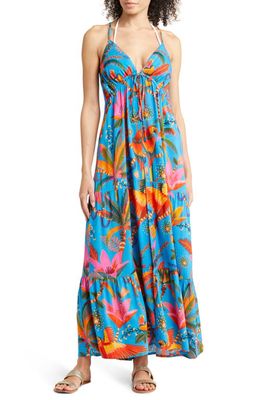 FARM Rio Macaw Party Cover-Up Maxi Dress in Macaw Party Blue