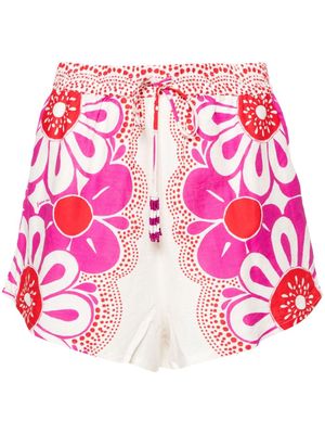 FARM Rio Maia floral-print shorts - White