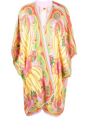 FARM Rio paisley-print open-front cover-up - Green