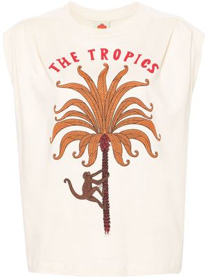 FARM Rio palm-tree T-shirt - Neutrals