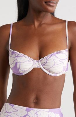 FARM Rio Paula Floral Bikini Top in Paula Floral Lilac