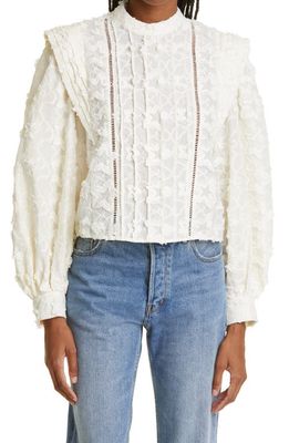 FARM Rio Star 3D Embroidered Blouse in Off-White