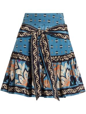 FARM Rio Tied-waist short skirt - Blue