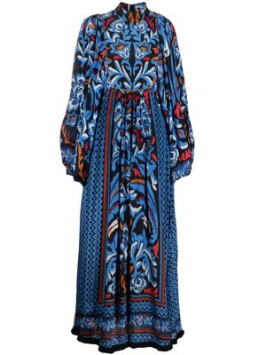 FARM Rio Toucans Scarf maxi dress - Blue