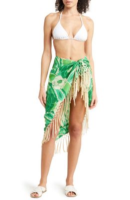 FARM Rio Tropical Cover-Up Sarong in Tropical Groove Green