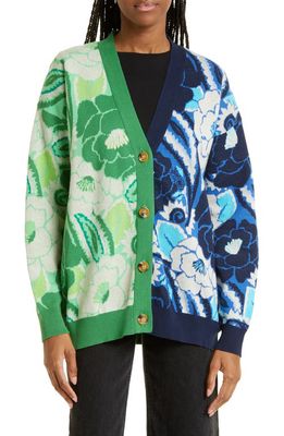 FARM Rio Tropical Groove Mix Pattern Cardigan in Tropical Groove Blue