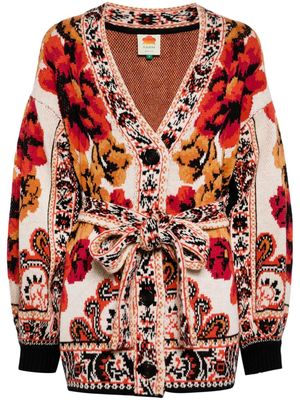 FARM Rio Winter Tapestry belted cardigan - Multicolour