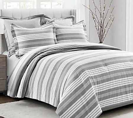 Farmhouse Yarn Dyed Stripe 5Pc King Comforter b y Lush Decor