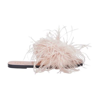Farro Feathers/Leather Flat sandals