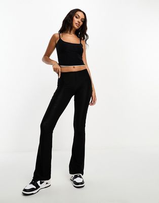Fashionkilla reversible wide leg pants in black & cream - part of a set-Multi
