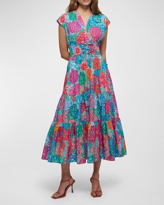 Fatima Floral A-Line Midi Dress