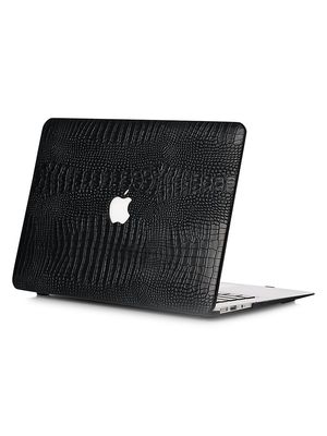 Faux Crocodile MacBook Case - Black - Black