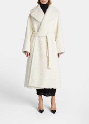 Faux Fur Belted Overcoat