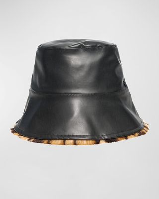 Faux Fur Reversible Bucket Hat