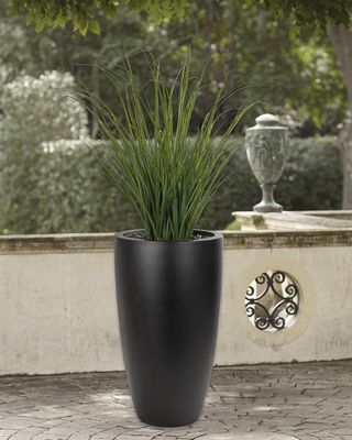 Faux Grass Plant in Tapered Planter, 76"T