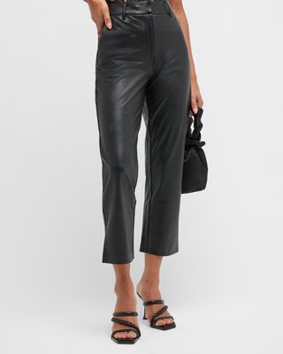 Faux-Leather Ankle Pants