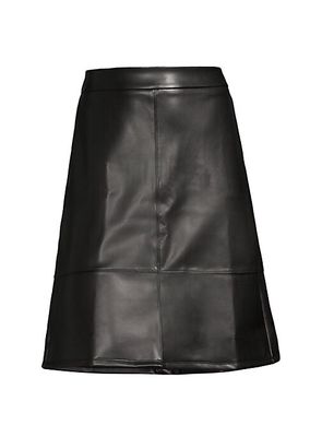 Faux Leather Knee-Length Skirt