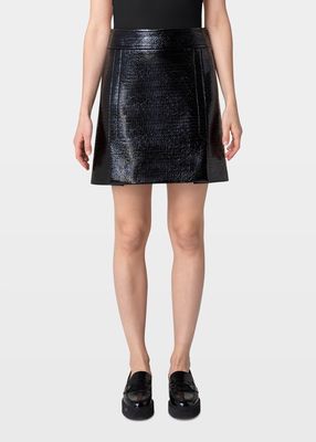 Faux-Leather Short Skirt