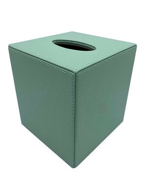 Faux Leather Tissue Box Cover - Green - Green