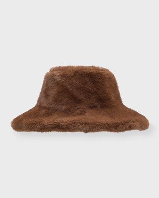 Faux Mink Fur Bucket Hat
