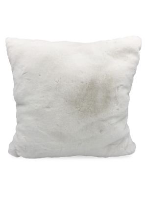 Faux Mink Fur Throw Pillow - Ivory - Ivory