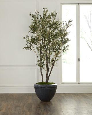Faux Natural Olive Tree in Ceramic Pot - 112"