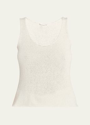 Favana Open-Knit Scoop Tank Top