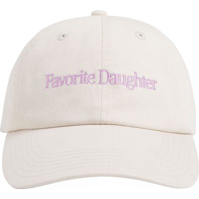 Favorite Daughter Classic Logo Cotton Twill Baseball Cap in Khaki Lavender 